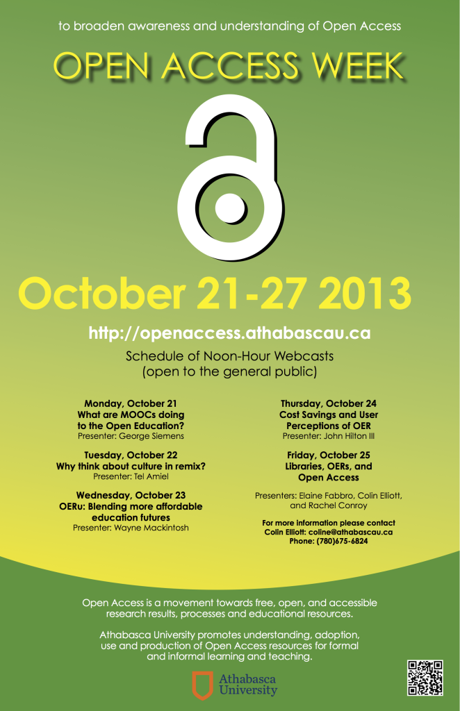 Open Access Week Athabasca 2013